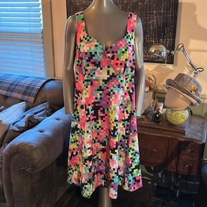 Cherry Velvet ‘Doris’ Pinup Dress in Pixel Party Print